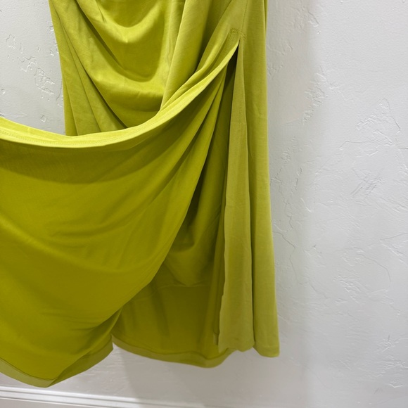 Anthropologie Celandine Gabbie Strapless Ruched Tube Dress Chartreuse Green 2X - Picture 14 of 16